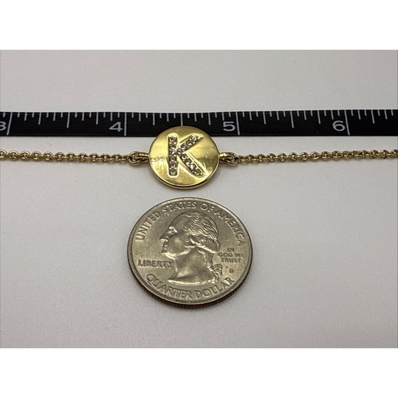 Kate Spade New York Letter Initial "K" Cubic Zirconia Adjustable  Goldtone - Picture 10 of 11